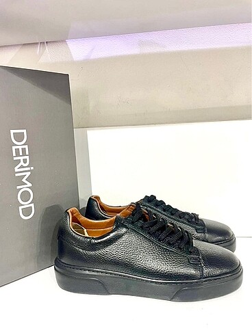 40 Beden Erkek deri sneaker ayakkabı