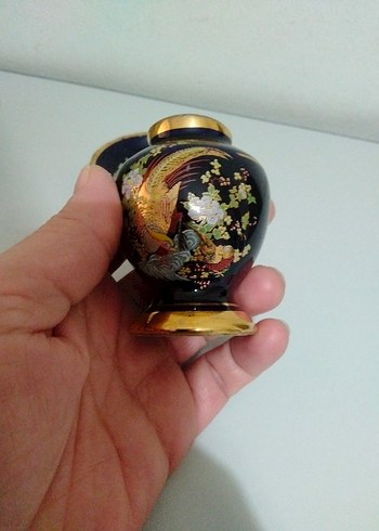 Altın Renkli Koyu Küçük Vazo - Görsel 4