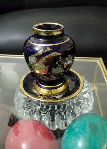 Altın Renkli Koyu Küçük Vazo - Görsel 13