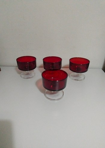 Fransız Ayaklı 4'lü Dondurmalık Cam Kase - Görsel 8