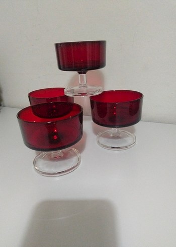 Fransız Ayaklı 4'lü Dondurmalık Cam Kase - Görsel 14