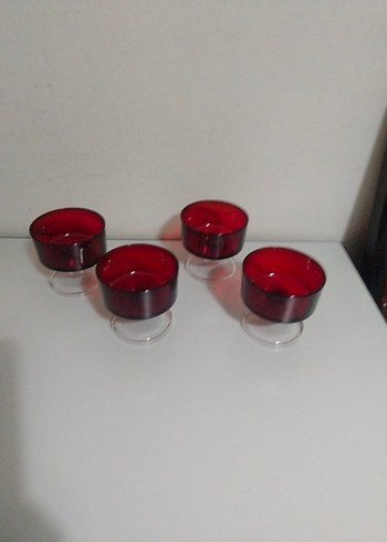 Fransız Ayaklı 4'lü Dondurmalık Cam Kase - Görsel 7