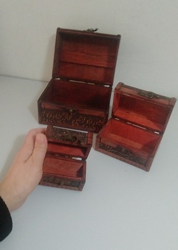 Koyu Kahverengi Ahşap kutu - Görsel 2