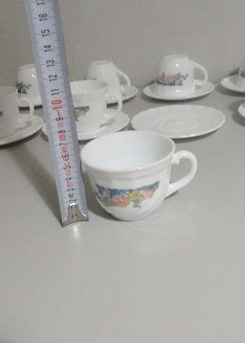 Fransız Porselen Çay Boy Fincan Takımı 10 adet - Görsel 4