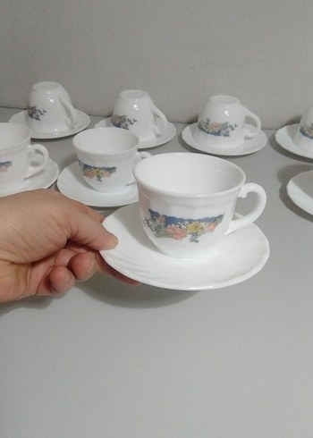 Fransız Porselen Çay Boy Fincan Takımı 10 adet - Görsel 9