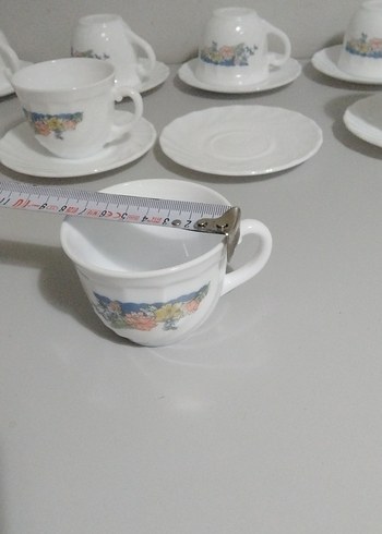 Fransız Porselen Çay Boy Fincan Takımı 10 adet - Görsel 5