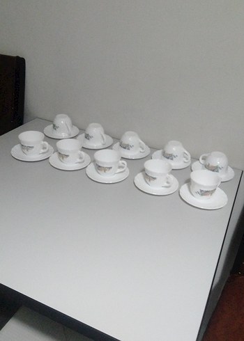 Fransız Porselen Çay Boy Fincan Takımı 10 adet - Görsel 2