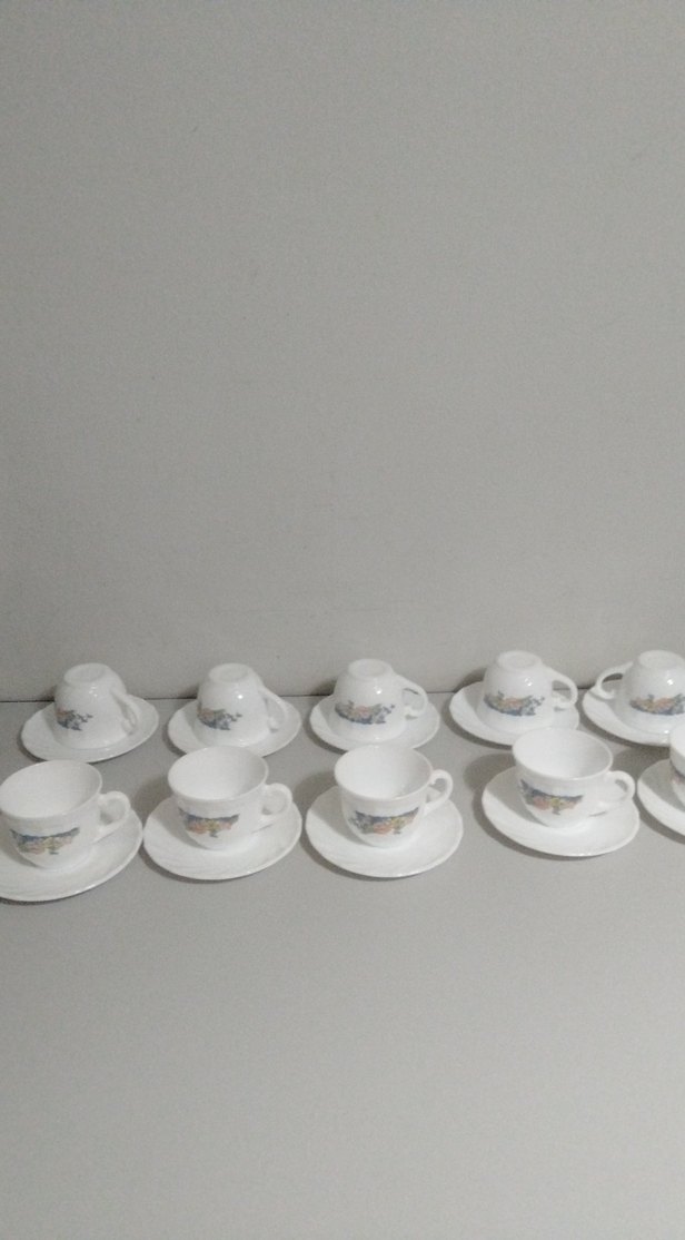 Fransız Porselen Çay Boy Fincan Takımı 10 adet - Görsel 3