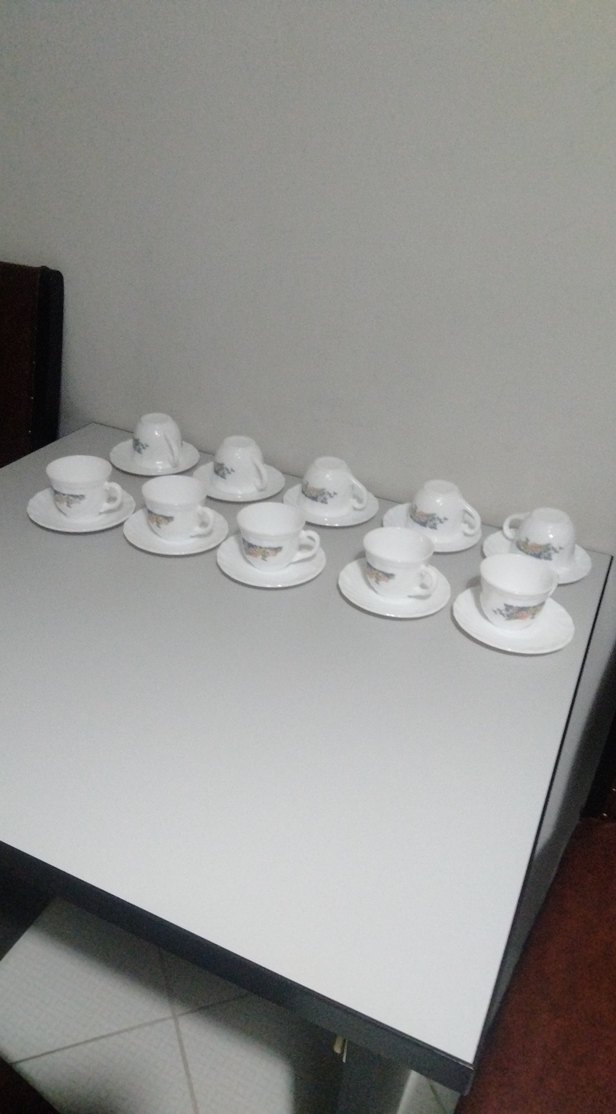 Fransız Porselen Çay Boy Fincan Takımı 10 adet - Görsel 2