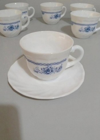 Mavi Desenli Porselen Çay Fincan Takımı - Görsel 6