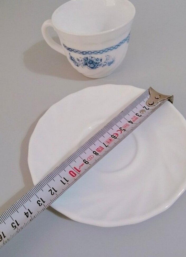 Mavi Desenli Porselen Çay Fincan Takımı - Görsel 5