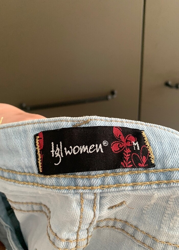 Jean Şort salopet - Görsel 2