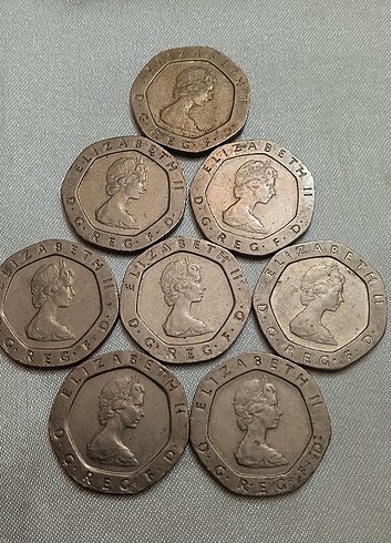 Twenty (20) Pence 1982-1983-1984 8 Adet