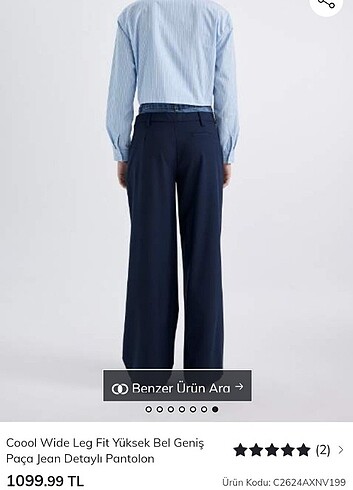 Defacto DeFacto Jean Detaylı Wide Leg Pantolon 