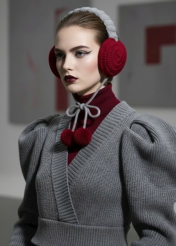 Zara Model Kalpli Örgü Kulaklık - Görsel 11