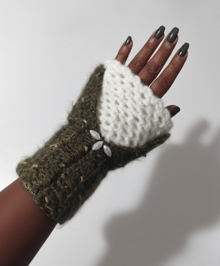 İncili Parmaksız Eldiven - Görsel 2