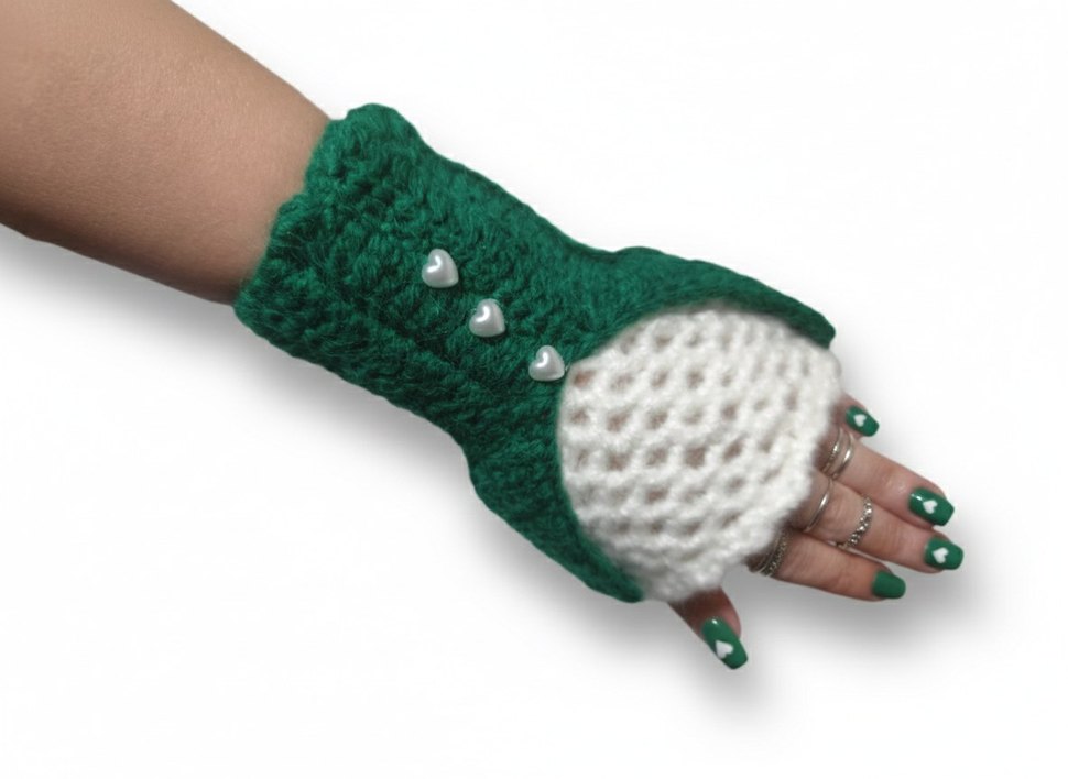 İncili Parmaksız Eldiven - Görsel 2