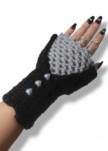 İncili Parmaksız Eldiven - Görsel 2