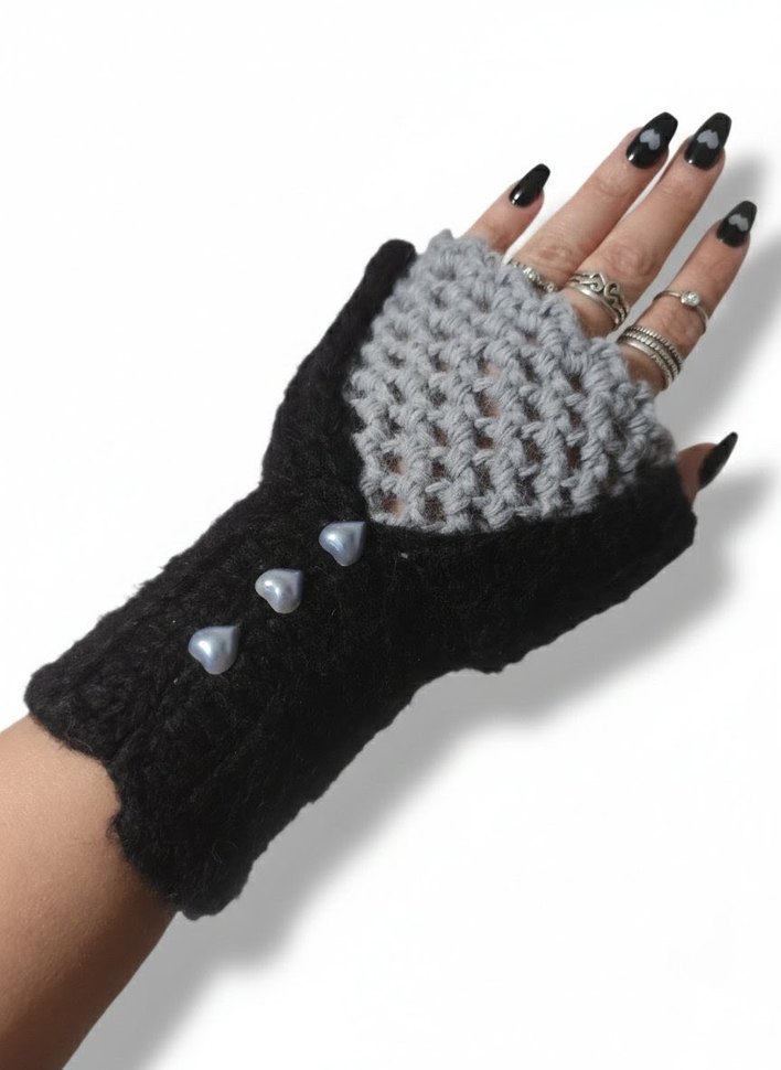 İncili Parmaksız Eldiven - Görsel 2