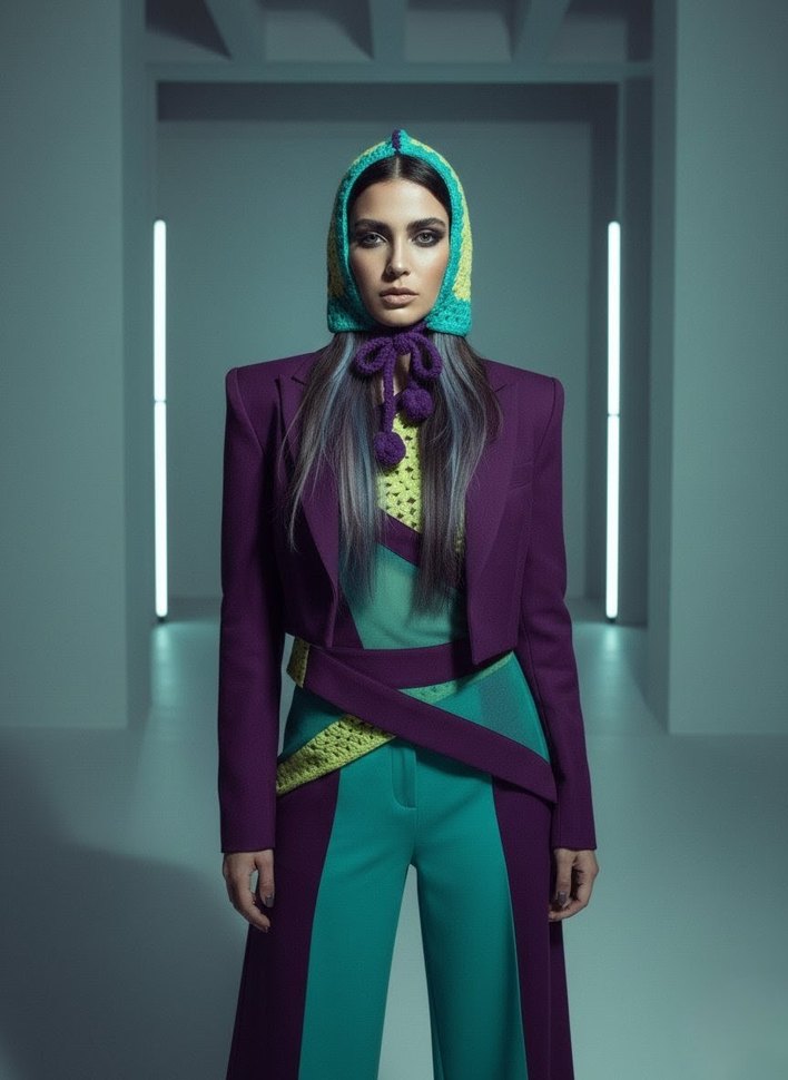 Granny Square Bağlamalı Bonnet - Görsel 2