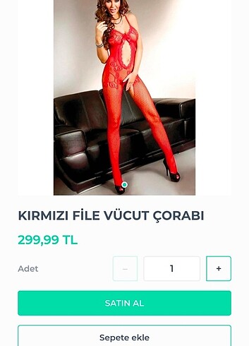 Kırmızı file vücut çorabı