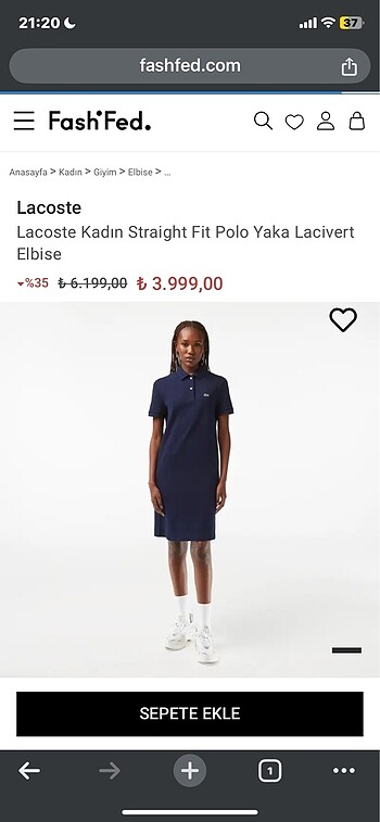 44 Beden kırmızı Renk Lacoste elbise