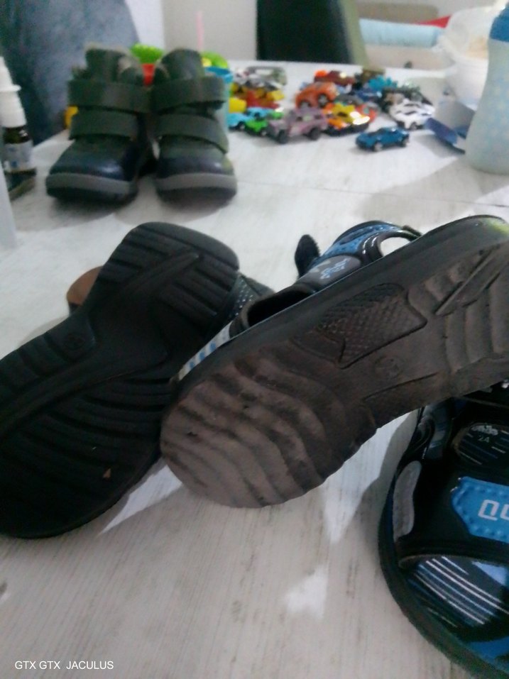 Erkek Çocuk Mavi Baskılı Tokalı Terlik sandalet - Görsel 3