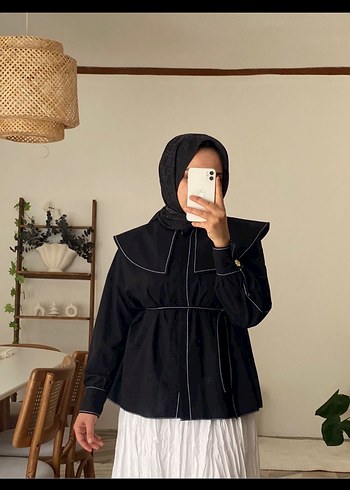 Yaka detaylı gömlek - Görsel 10