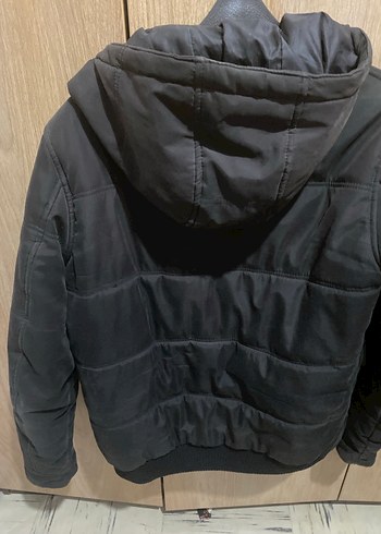 Düğmeli Siyah Erkek Kapüşonlu Ceket - Görsel 4