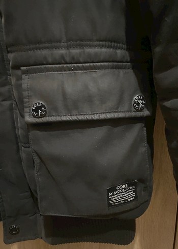 Düğmeli Siyah Erkek Kapüşonlu Ceket - Görsel 2