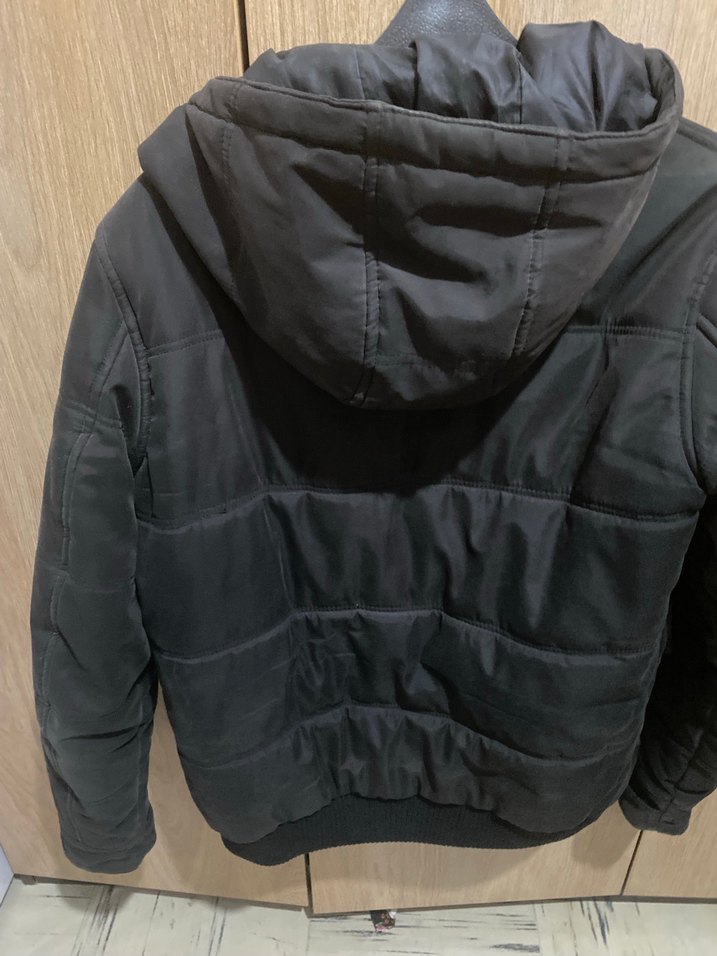 Düğmeli Siyah Erkek Kapüşonlu Ceket - Görsel 4