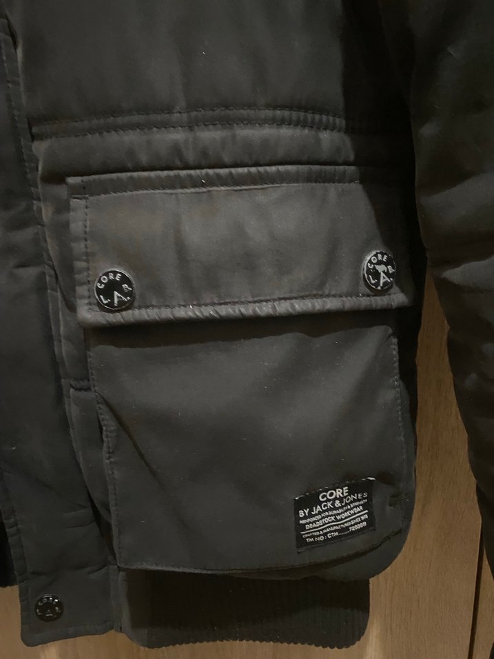 Düğmeli Siyah Erkek Kapüşonlu Ceket - Görsel 2