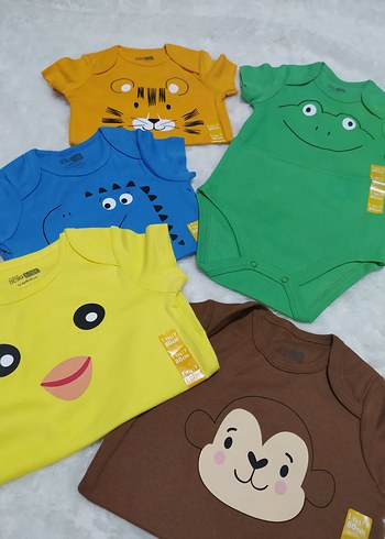 Renkli Bebek Kısa Kollu Body - Görsel 2