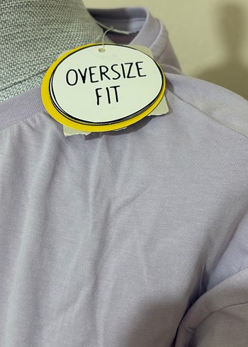 Mor Baskılı Oversize Kadın Tişört ve tayt - Görsel 5