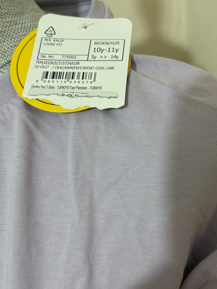 Mor Baskılı Oversize Kadın Tişört ve tayt - Görsel 4