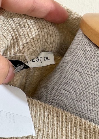 Bej Uzun Kollu Triko Elbise - Görsel 5