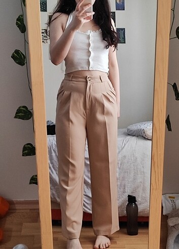 Bej Rengi Palazzo Pantalon