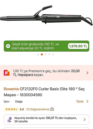 Rowenta elite saç maşası 