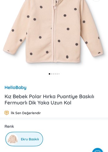 HelloBaby Ekru Puantiyeli Polar Hirka