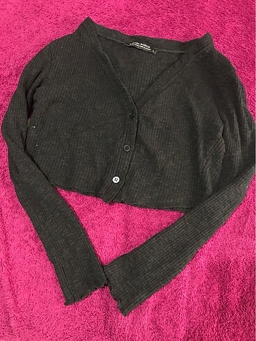 Crop basic hırka