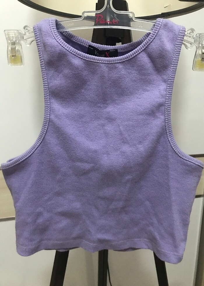 Halter yaka crop bluz - Görsel 2