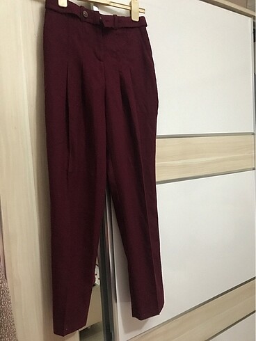 Havuç pileli kaşe pantolon