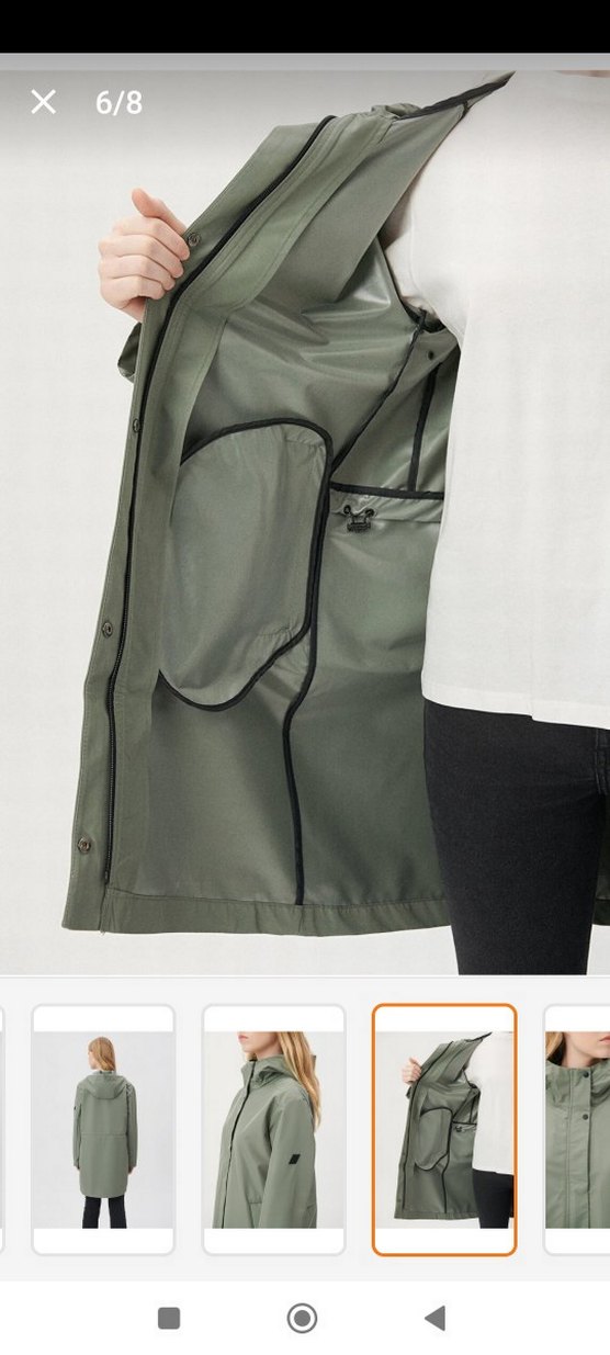 Kapüşonlu haki rüzgarlık regular fit - Görsel 3