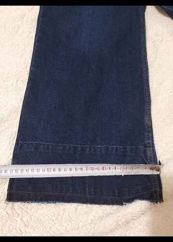 Kadın Lacivert Bol Kesim Midi Kot Pantolon - Görsel 7