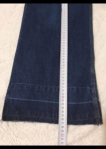 Kadın Lacivert Bol Kesim Midi Kot Pantolon - Görsel 6