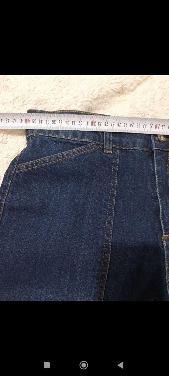 Kadın Lacivert Bol Kesim Midi Kot Pantolon - Görsel 3