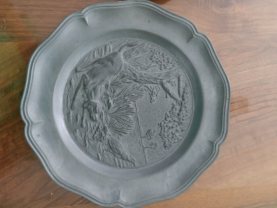 Alman zin tabak,duvara asılabilir antika , koleksiyon - Görsel 3