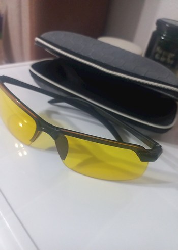 Sarı Camlı Biker Güneş Gözlüğü Gece Sürüş Gözlüğü - Görsel 5