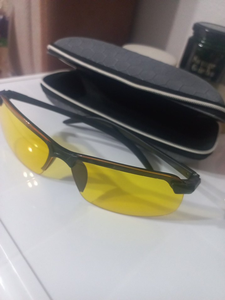 Sarı Camlı Biker Güneş Gözlüğü Gece Sürüş Gözlüğü - Görsel 5