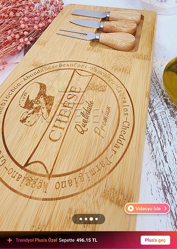 Peynir Kesme Tahtası ve Seti - Görsel 6